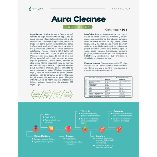 Aura Cleanse — Jugo Detox (450 g)